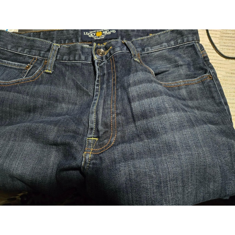 Lucky Brand 181 Relaxed Straight Mens Dark Wash Blue Jeans 33x30 7M11483